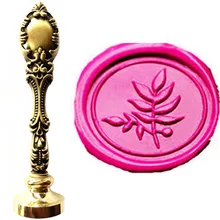 Лист винтажный тонкий лист изображение на заказ логотип роскошный воск печать штамп латунь Павлин металлическая ручка подарочный набор