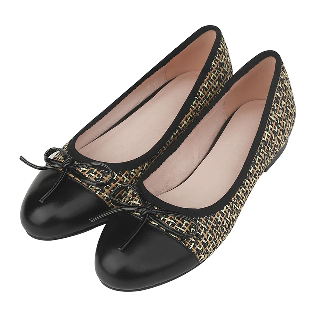 

2018 Spring Autumn Patchwork Bows Shallow Mouth Round Head Soft Bottom Casual Sexy Comfortable Breathable Fashion Women Flats