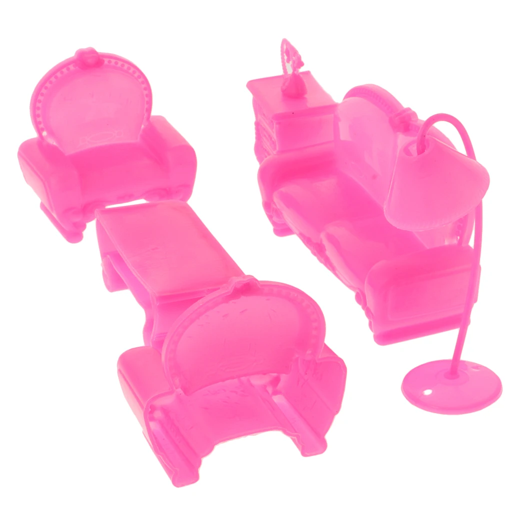 12Pieces Furniture Set Sofa Chair Lamp Tea Table for   Dolls House Toys