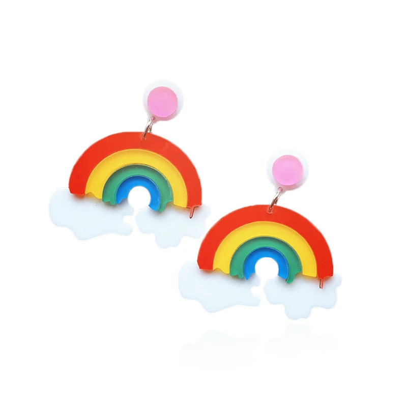 

Fashion Girl Cute Rainbow Drop Earrings For Women Unique Candy Party Earring Jewelry Gift E18136