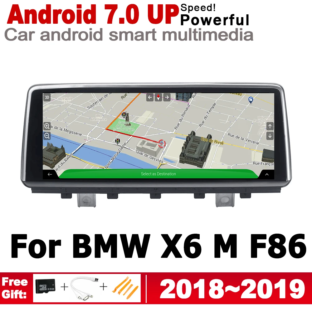 

Android car player for BMW X6 M F86 2018~2019 EVO original Style 2 Din Screen Stereo NaVi Autoradio Bluetooth gps navigation map