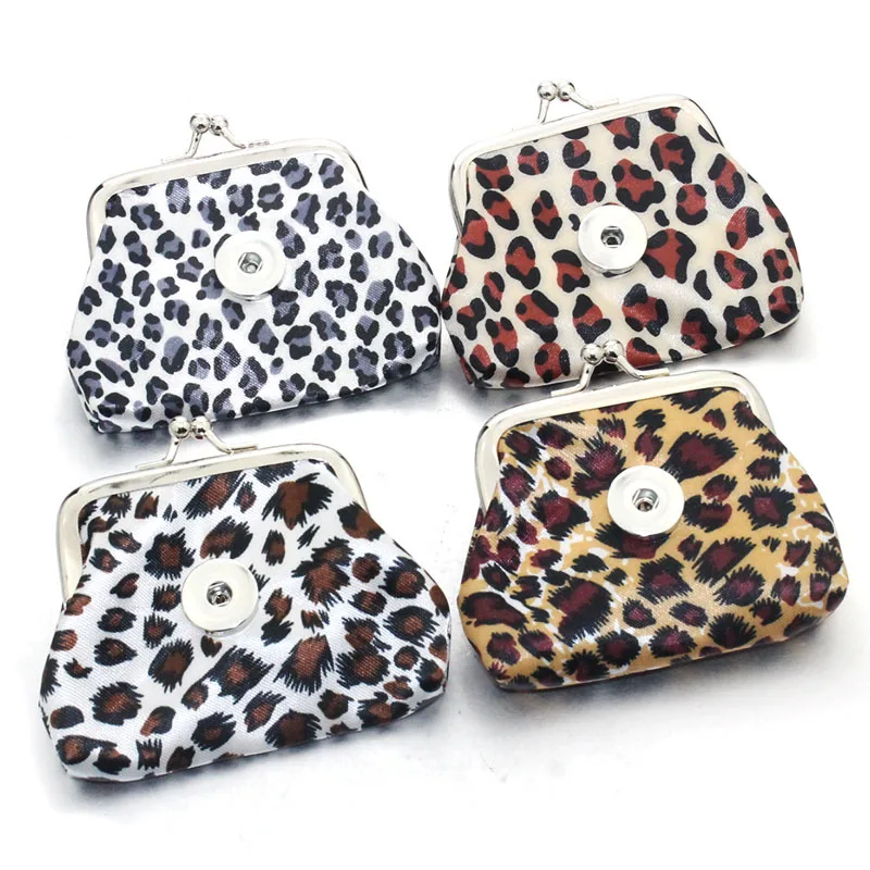 1 шт. 4 цвета 18 мм кнопки Jewelry Leopard кошельки Малый женские кошельки Чехол для девочек женские деньги сумки подарка 2115