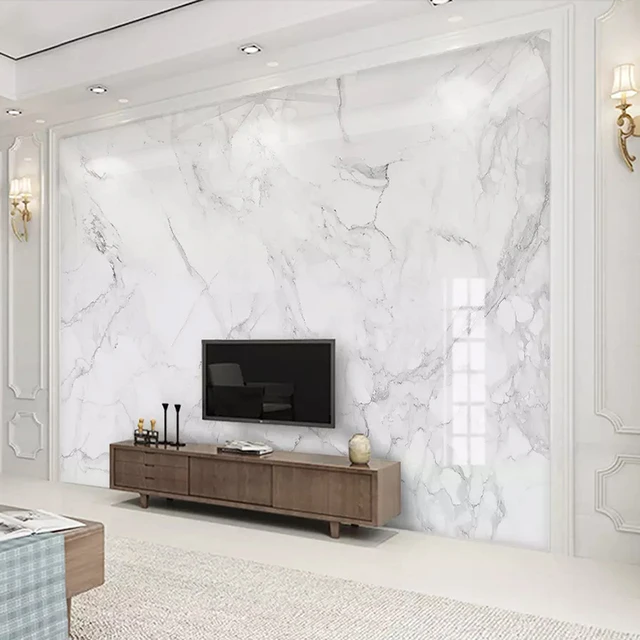 Photo Wallpaper Modern Simple White Marble Texture Murals Living Room TV  Sofa Bedroom Background Wall Decor Luxury Wallpaper 3 D _ - AliExpress  Mobile