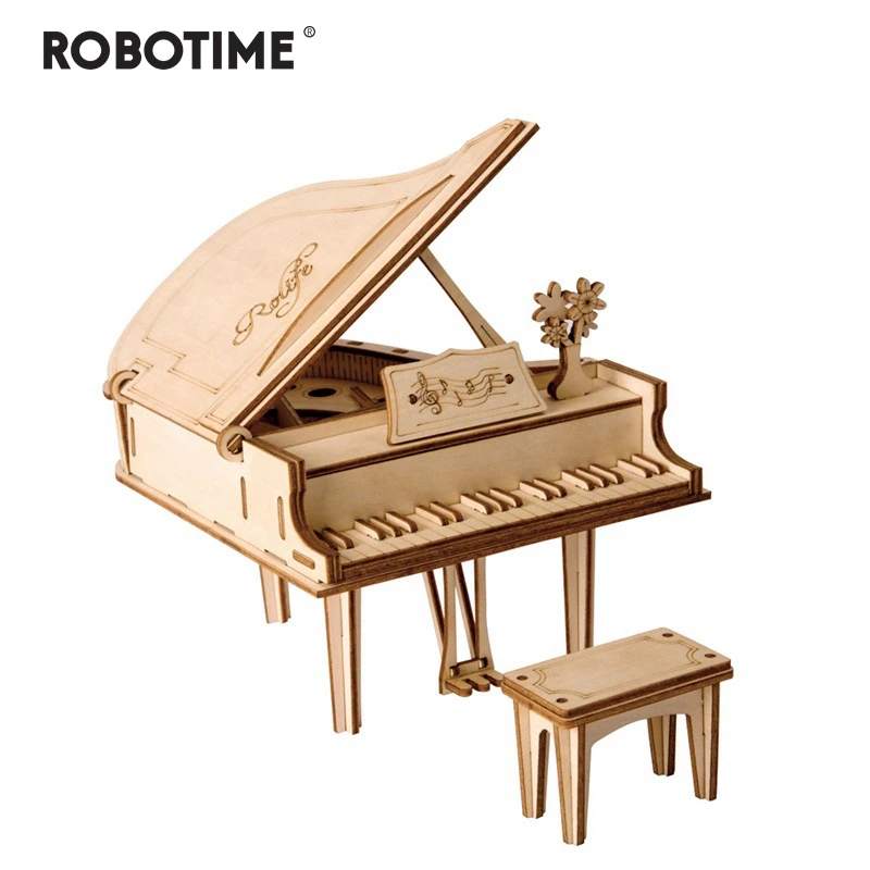 

DIY 3D Laser Cutting Wooden Grand Paino Puzzle Game Gift for Children Kids Model Building Kits Popular Toy TG402