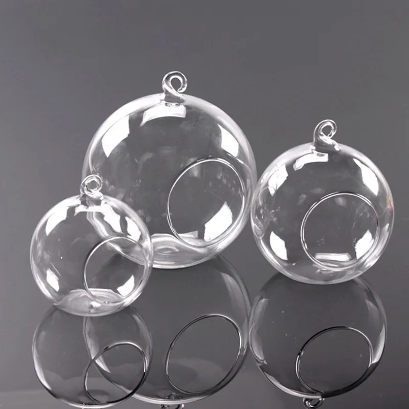 

Free Shipping Different Size Flat Bottom Glasss Ball Terrarium Creative Hanging Style Glass Candle Holder Hanging Glass Vase