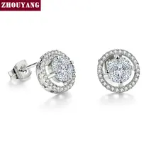 Высочайшее качество ZYE671 благородные серебряные серьги с кристаллами цветные ювелирные изделия с австрийским кристаллом