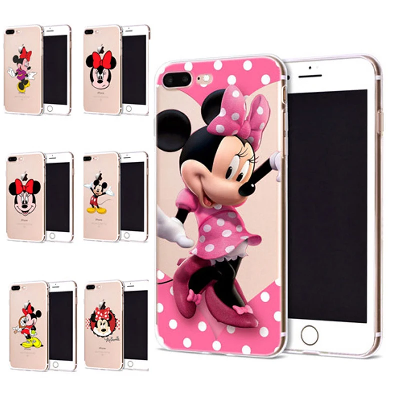 Чехол для Apple iPhone 6 6S 7 Plus X 10 милый мягкий чехол из ТПУ с Минни Оригинальный 8 B311 |