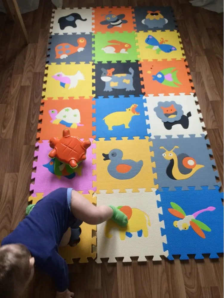 Детская пена EVA головоломки игровой коврик блокируя игры тренажерный зал, напольный коврик для Для детей eva коврик 18 шт./компл., 30 см x 30 см - Цвет: 18 pcs P011P017