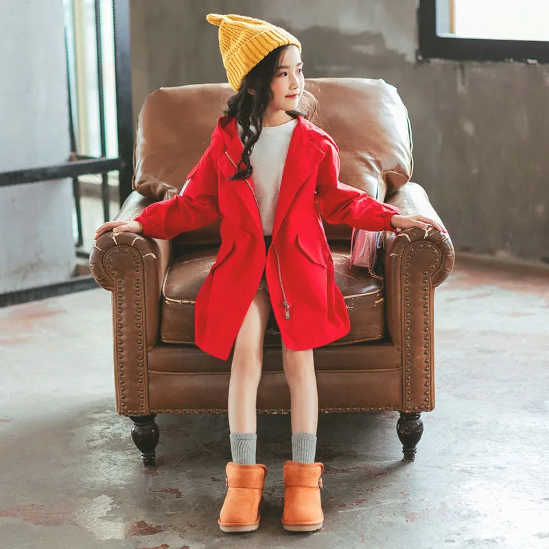 

Baby Girls Clothing 2018 Spring/autumn Korean Version of The Explosions Windbreaker Jacket Fashion Loose Solid Color Coat