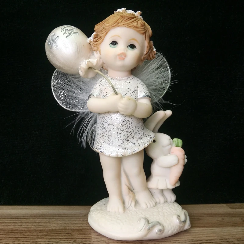 

Kawaii Angel Sculpture Miniature Garden Resin Baby Angel Flower Fairy Figurines Wedding Car Decoration Gifts For Children