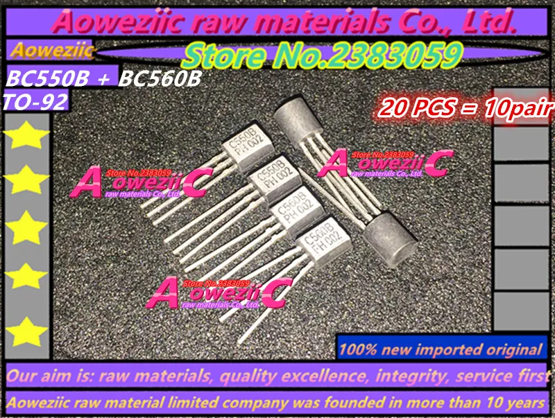 Aoweziic 10 пар импортный BC550 BC560 BC550C BC560C BC550B BC560B TO-92 низкий уровень шума аудио Триод(1 пара