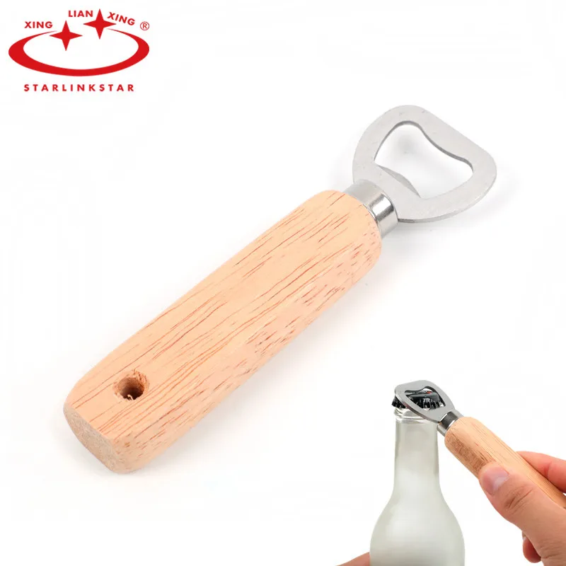 STARLINKSTAR 1Pcs Wood Handle Handheld Bartender Wine Bottle Beer Gife