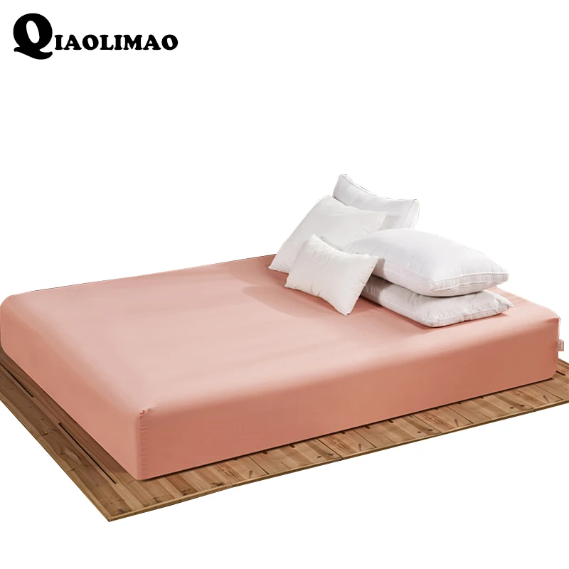 

Polyester Fitted Sheet Solid Color Bed Sheets With Elastic Band Mattress Cover Bed Linen 160*200 CM Can Be Customized Wholesale