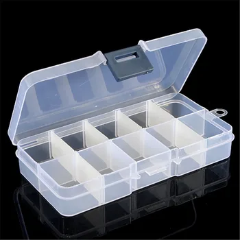 

1 x Nail Art Tips Storage Box 10 Cells Glitter Gems Decoration Box Nail Tools Little Item Pill Storage Case