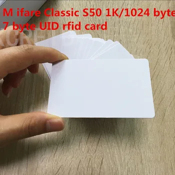 

Original 13.56mhz 7 byte UID of MF1 S50 Chip 1k Memory Writable rfid card for access control system 5pcs