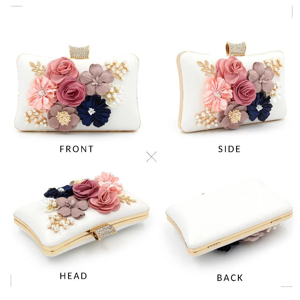 Milisente Women Evening Bags Luxury Designer Crystal Hasp Flower Bag Girls PU Leather Shoulder Bag for Wedding Female Day Clutch Milisente Women Evening Bags Luxury Designer Crystal Hasp Flower Bag Girls PU Leather Shoulder Bag for Wedding Female Day Clutch