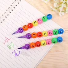 7 цветов мелки креативные Сахарное покрытие Haws мультфильм улыбка граффити ручка канцелярские подарки для детский восковой карандаш студенческий подарок