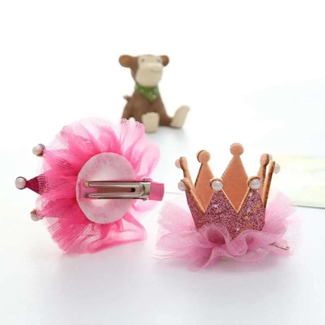 Shiny Pearl Crown Hair Clip Girls Hair Accessories Grid Yarn Crown Children Accessories Ribbon Baby Hairpins Shiny Pearl Crown Hair Clip Girls Hair Accessories Grid Yarn Crown Children Accessories Ribbon Baby Hairpins