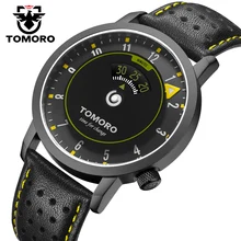 TOMORO индикатор скорости времени вдохновленные креативные часы уникальные модные повседневные мужские кожаные спортивные Подарочные Кварцевые часы relogio