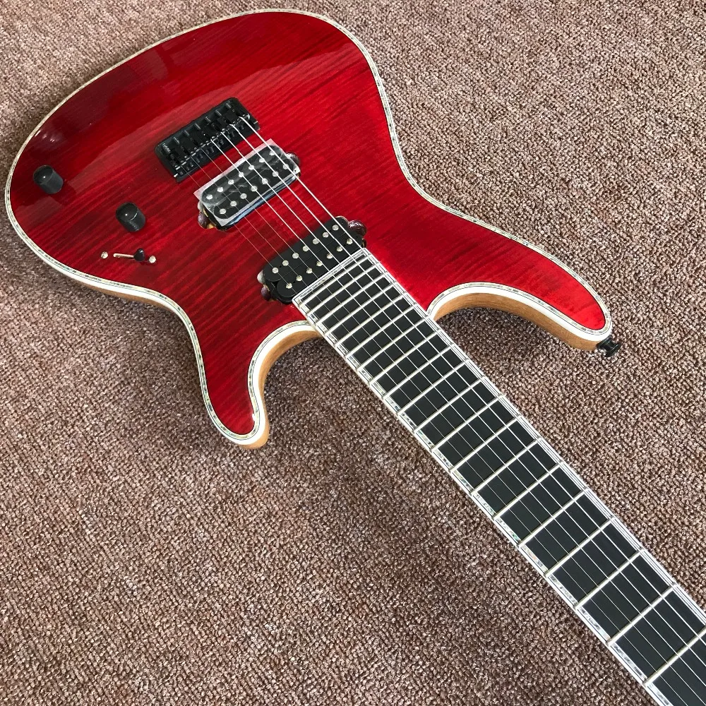 

Mayones guitar mayones regius red 7 string electric guitar neck through guitar custom shop seymour duncan p Real photo shows
