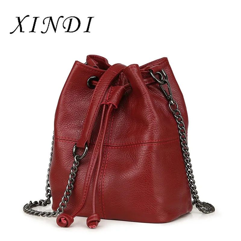 Best Special Offer Fashion Bucket Bag Women Genuine Leather Shoulder Bag Lady Soft Real Leather ...