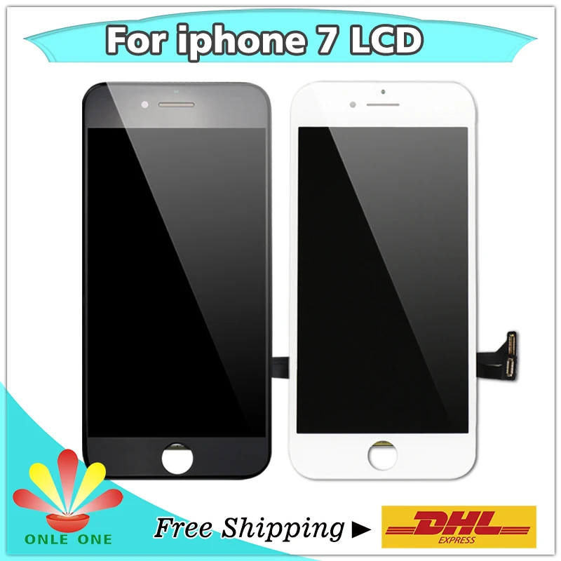 20pcs/lot Top Quality LCD Screen + Digitizer Touch Display for iPhone 7 7G Replacement black and white Free shipping | Мобильные