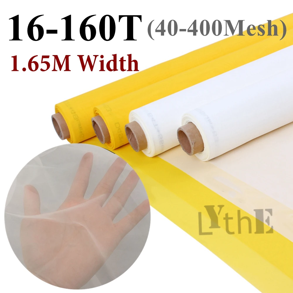 

1M 40-420 Mesh 165CM Width 16T/32T/39T/47T/53T/72T/80T/100T/120T/140T/150T/165T White Polyester Silk Screen Printing Mesh Fabric