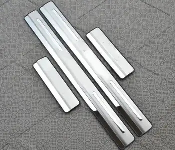 

Stainless Steel Door Sill Scuff Plate Trim for Ford Fiesta sedan hatchback 2010 2011 2012 2013 2014 Car-styling