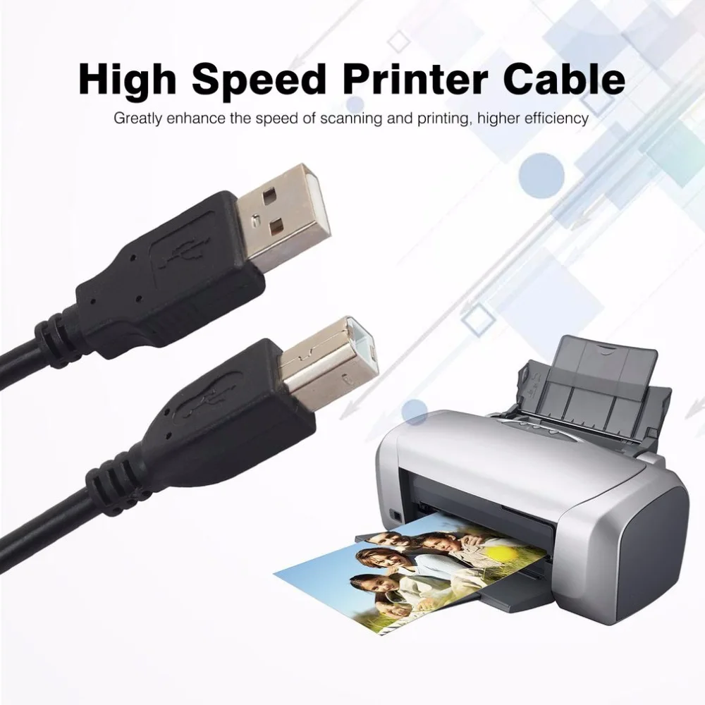 

2017 New 1.5m 3m USB 2.0 AM-TO-BM High Speed Cable Lead A to B Long Black Shielded Compatible Printer Scanners Hard Disk Stable