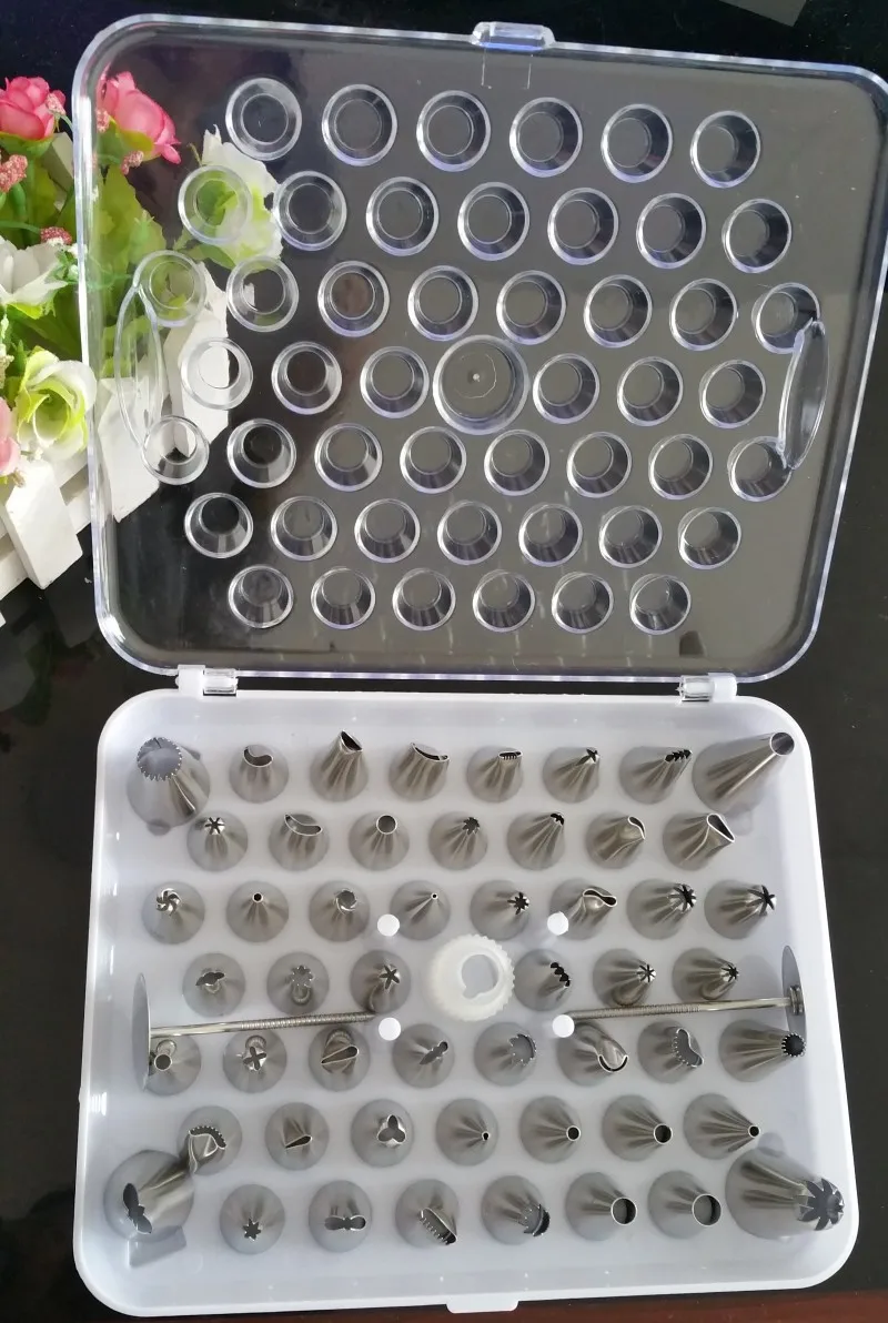 

Cake Decorating 52Pcs/set Good Quality Stainless steel Icing Piping Nozzles Pastry Tips Set Cake Baking Tools Accessories