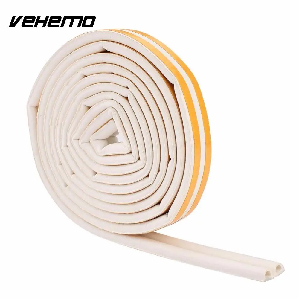 VEHEMO 1pc 5m Self Adhesive D Type Car Doors Windows Foam Seal Strip