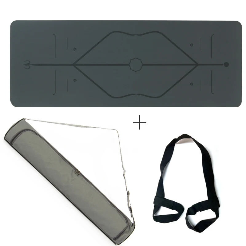 Free Shipping Pu Yoga Mat 5mm Natural Rubber Yoga Mat Exercise Non