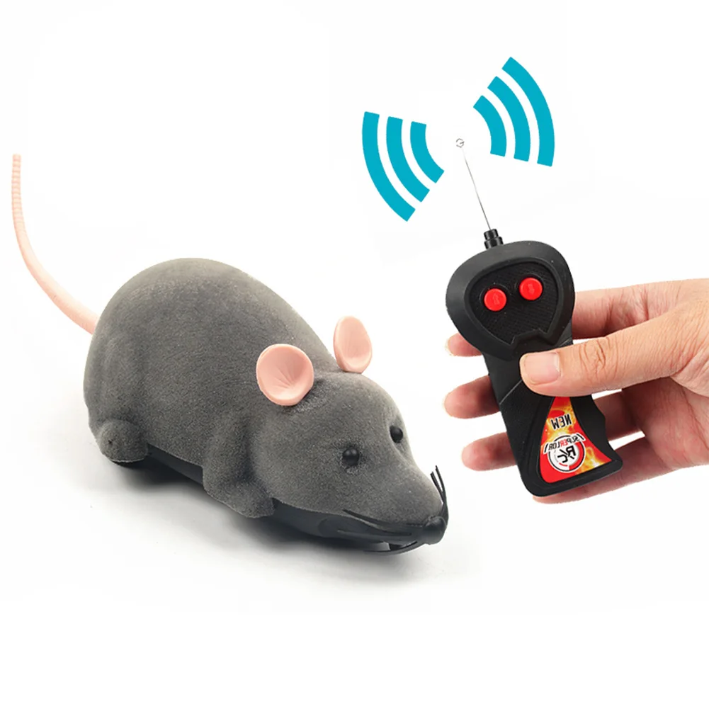 

Hot Se Fashion Simulation Plush Mouse With Remote Control Wireless Electronic Parody Toy Mice Pet Toys