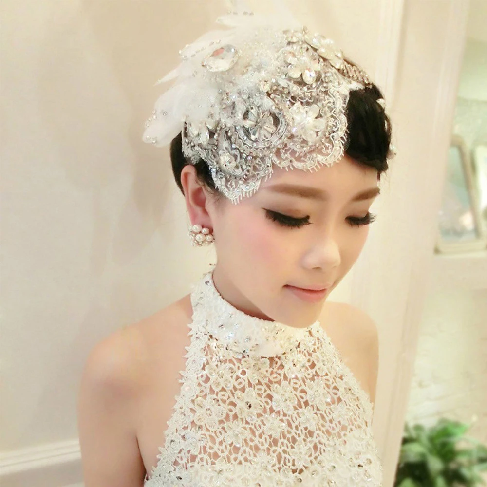 Wedding Veils Hair Accessories 2016 chapeau mariage lace headdress flower hat pearl for Wedding Veils Hair Accessories 2016 chapeau mariage lace headdress flower hat pearl for