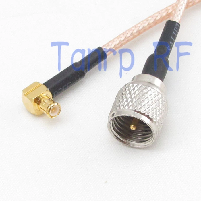 6in mini UHF male plug to MCX male right anle RF adapter connector 15CM