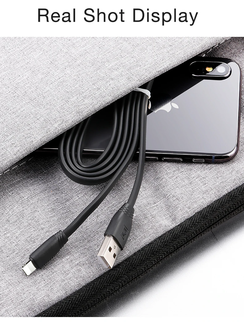 CAFELE плоский USB кабель для зарядки для iphone X 8 7 6S 6 Plus 5S кабель для синхронизации данных для IOS 11 10 9 прочный без скручивания