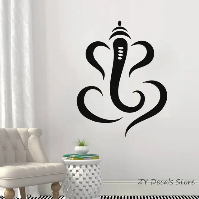 Us 7 87 26 Off Hindu Ganesha Lord Vinyl Wall Decal Simple Indian Elephant Wall Sticker Home Interior Bedroom Decor Asia India Wall Design S705 In
