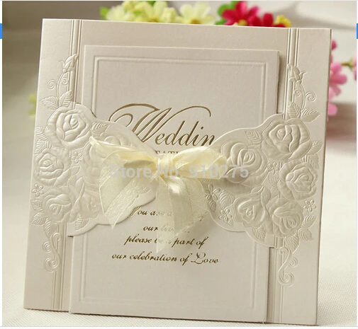 Новое поступление 50 шт. лазерная резка свадебные приглашения с цветами роскошные свадебные пригласительные открытки с галстуком Свадебный центр