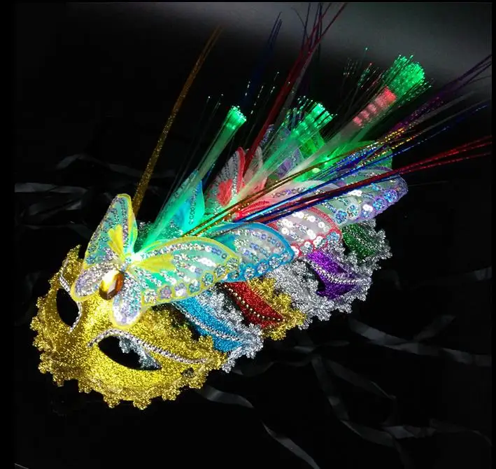 New LED Party Mask Enchanting LED Mask LED Glowing Masquerade Mask Carnival Stage Masks Women