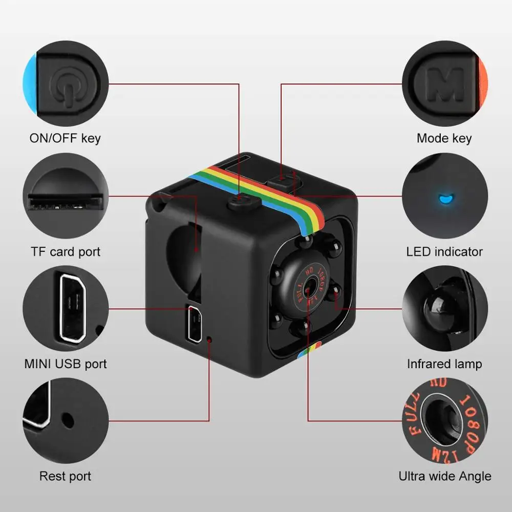  1080P Mini Macchina Fotografica del HD Videocamera Web Cam Nanny Sport Mini DV Video Recorder con V