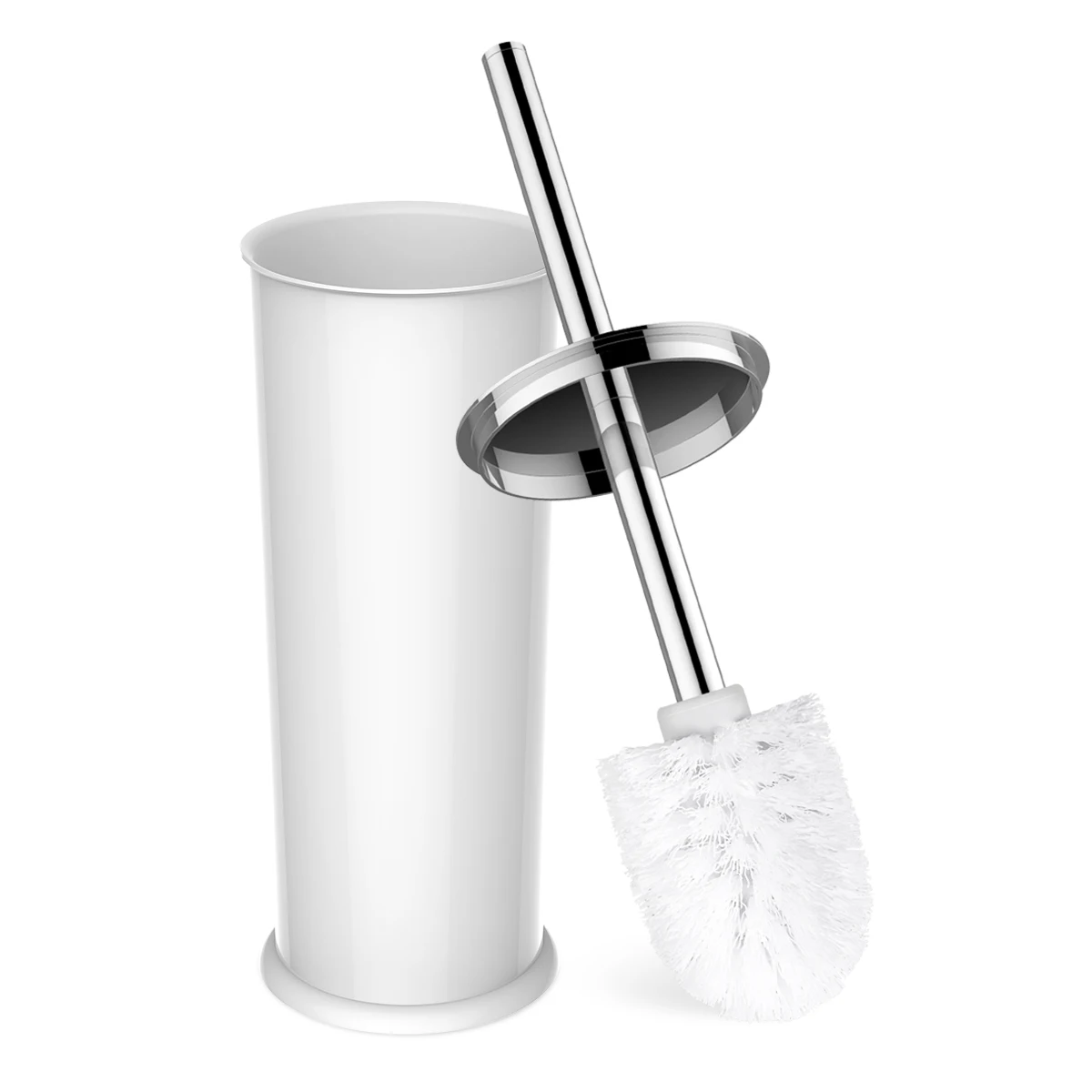 JIMS STORE Toilet Brush Set White Wall Mounted Closed Toilet Brush Holder Removable Toilet Brush with Stainless Steel Handle for Bathroom Cleaning
