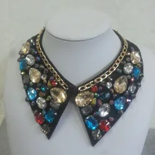 Европейский и американский стиль, стразы, маленький заостренный воротник, корейский искусственный воротник, Модный женский воротник