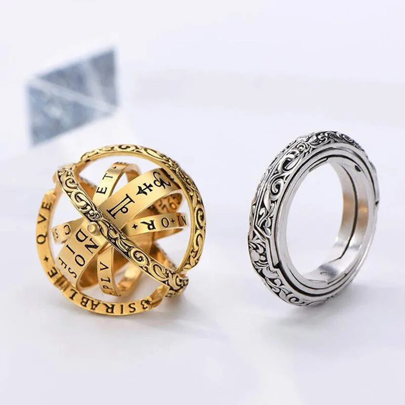 

1pc Finger Ring Astronomical Sphere Ball Ring Cosmic Couple Lover Gift Jewelry Luckyfine For Women Men Accessories Hot Sale