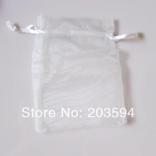 500 шт./лот мини-сумочки для ювелирных украшений белые мешочки из органзы 9*12 см элегантные мешочки для свадьбы/конфеты подарочные пакеты