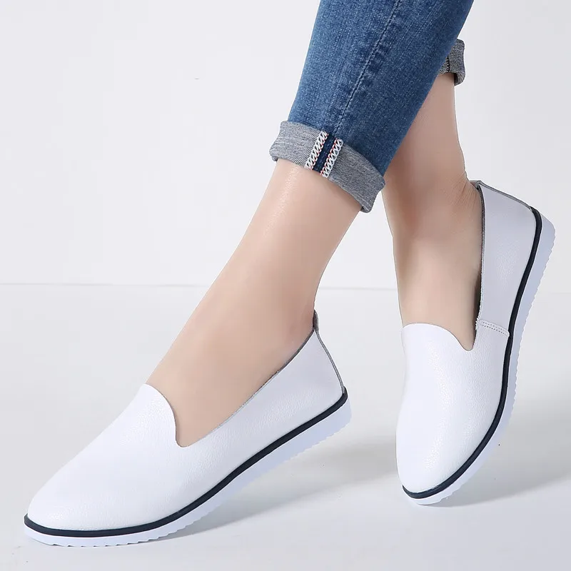 

Women Ballet Flats Shoes Genuine Leather Slip on ladies Shallow Moccasins Casual Shoes Female Summer Loafer Shoes Women