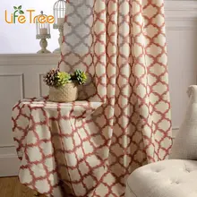 Color Rhombus Printed Linen Curtains For Living Room Modern Drapes In Bedroom Max Length 280cm Window Curtain Custom Made
