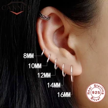 CANNER-Mini pendientes de aro simples para mujer, de Plata de Ley 925, aretes redondos de círculo con temperamento a la moda, THN