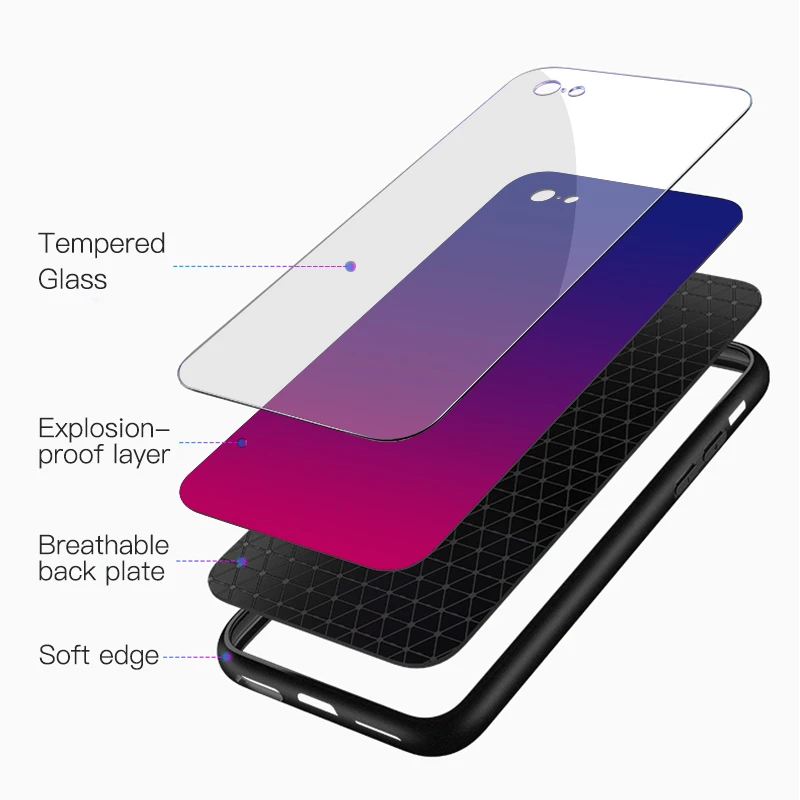 Цветной чехол из закаленного стекла для Samsung Galaxy A50 S10 S9 S8 S10e M10 M20 A7 A8 A6 J4 Plus 2018 Note 8 9 J5