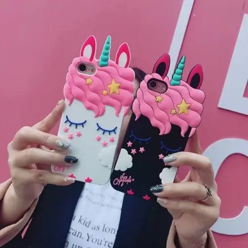 Для iPhone SE 5 5S 5c Горячая 3D милый мультяшный мягкий силиконовый задняя крышка-чехол для телефона симпатичный Единорог противоударный новейший...