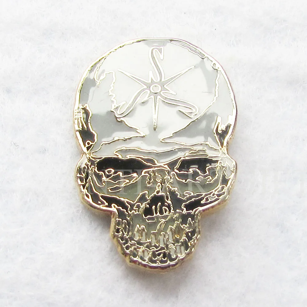 

Custom hard enamel lapel pins skull with epoxy gold plating high quality cheap price no MOQ OEM/ODM Exw Price